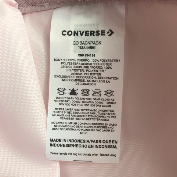 NWT Converse Go Backpack Barely Rose W AUTHENTIC - Picture 8 of 8